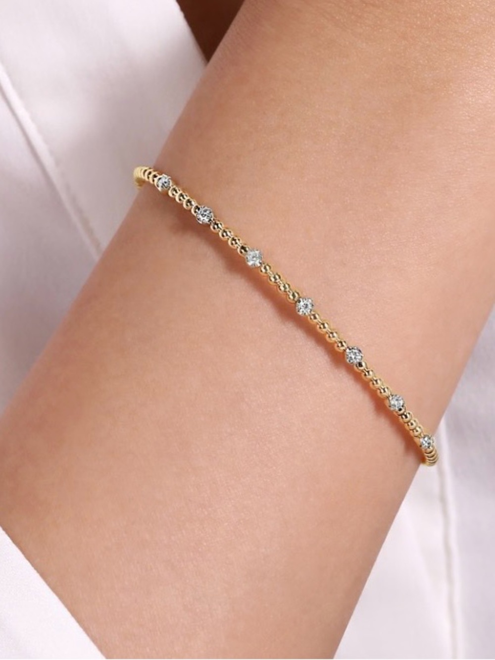 Gabriel & Co geniune Diamond beaded bangle